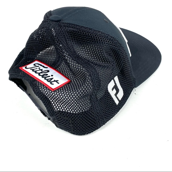 Titleist pro v1 Footjoy golf hat adjustable black mesh cap - Picture 3 of 5